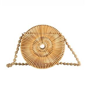 Sac Bali Brown Circular Bohemian Bamboo Bag